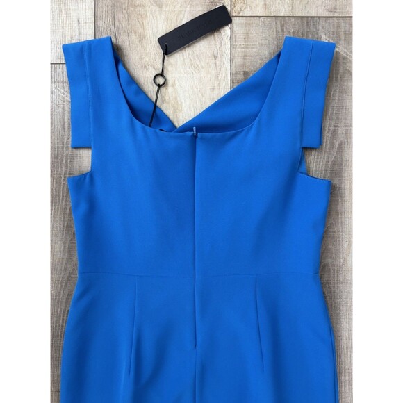 NWT Black Halo Womens Jackie O Blue Sheath Dress Size 14 Midi Celebrity Stretch - Picture 5 of 16